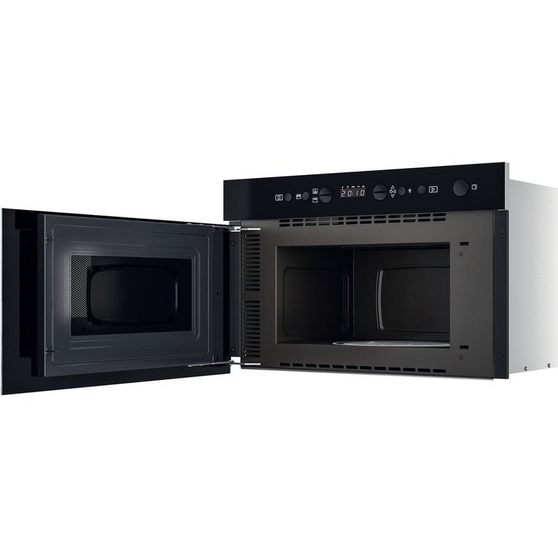 Whirlpool Microondas Encastre W7 MN840 Acero inoxidable Electrónico 22 MW + Función Grill 750 Perspective open