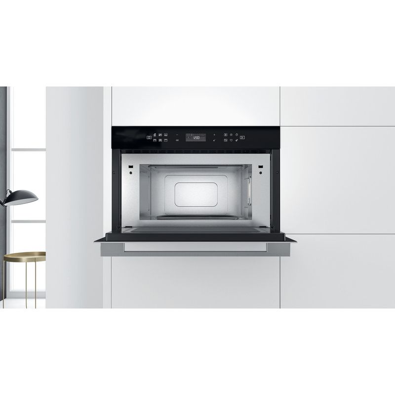 Whirlpool Microondas Encastre W7 MD440 NB Negro Electrónico 31 MW + Función Grill 1000.0 Lifestyle frontal open