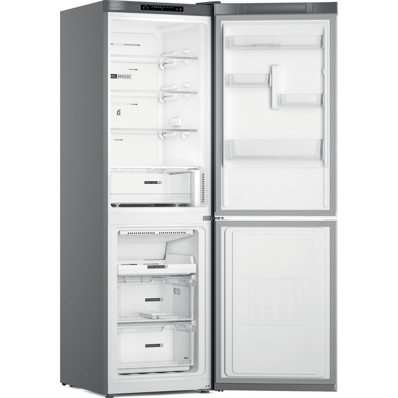 Whirlpool Combinación de frigorífico / congelador Libre instalación W7X 83A OX 1 Optic Inox 2 doors Perspective open