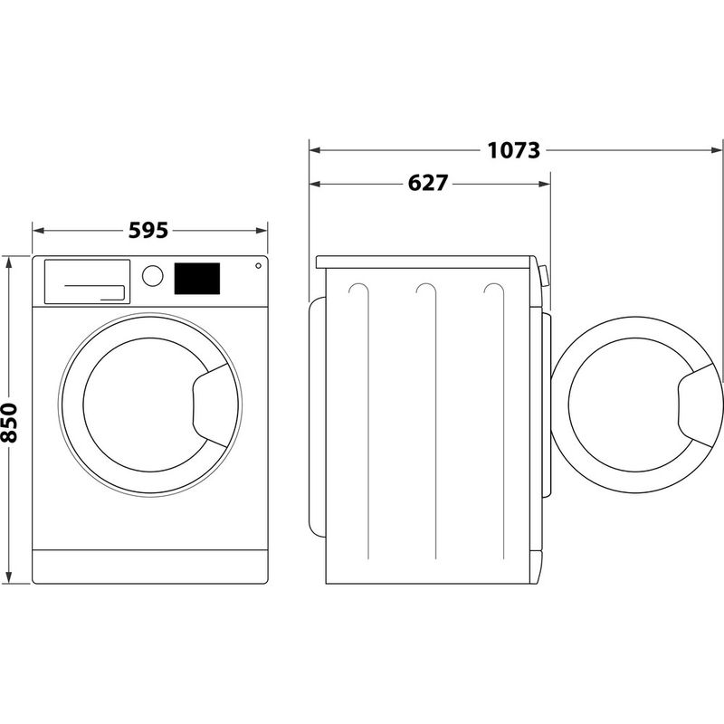 Whirlpool Lavadora Libre instalación FFB 9648 BV EU Blanco Cargador frontal C Technical drawing