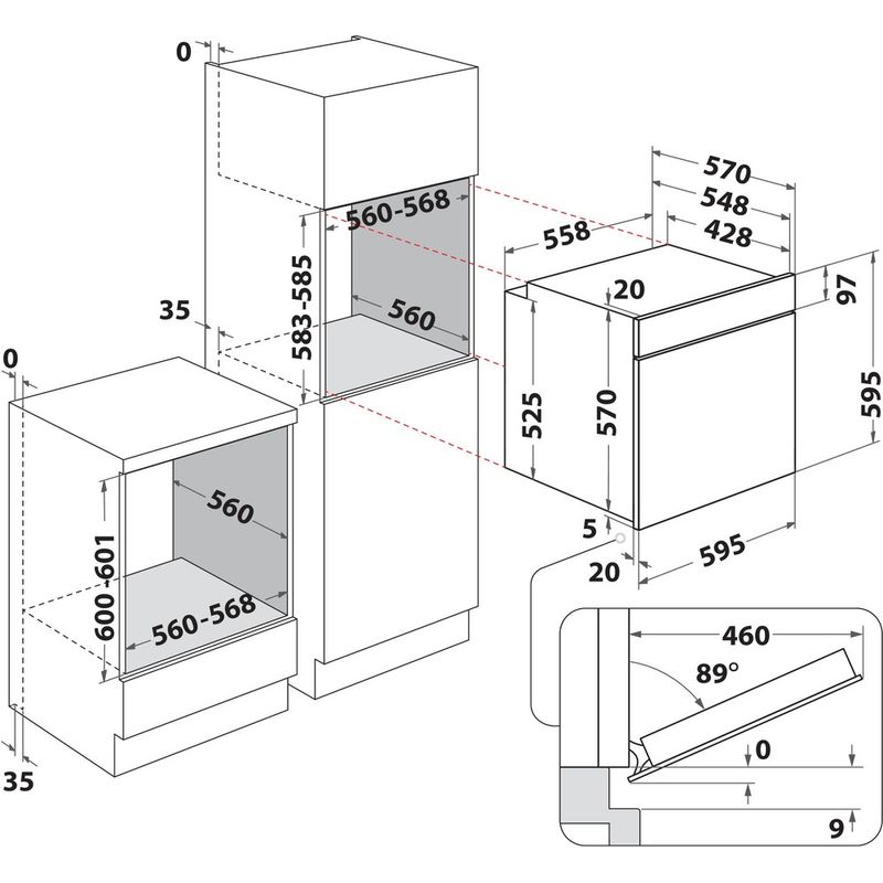 Whirlpool-Horno-Encastre-OMK58HU1X-Electrico-A---Technical-drawing